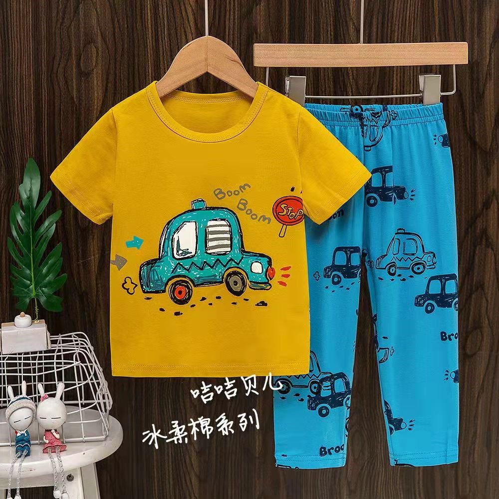 Bộ áo cộc quần dài chất thun cotton hàng JIJIBER cao cấp cho bé trai từ 1-10 tuổi