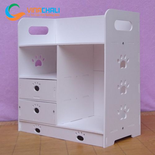Kệ Đựng Mỹ Phẩm Đồ Trang Điểm Loại To 38cm Gỗ Nhựa PVC Cao Cấp