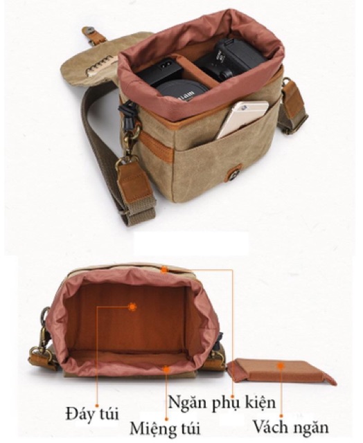 Túi máy ảnh thời trang Retro Vintage