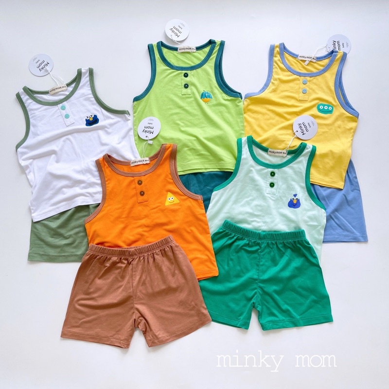 NT043 Bộ sát nách, ba lỗ thun lạnh hoạ tiết chạy viền khoẻ khoắn cực đẹp cho bé trai, bé gái (có size đại)