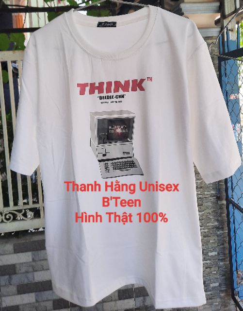Phía sau Áo thun tay lỡ Unisex Think