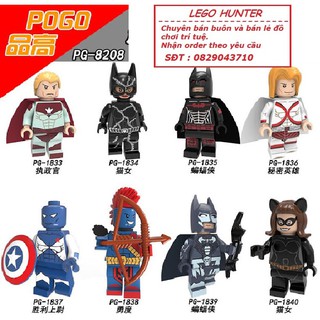 Lego Minifigirures DC Superheroes nhân vật siêu anh hùng Batman , Cat Woman PG 8208