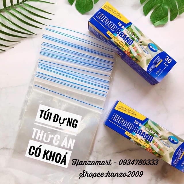 Túi đựng thực phẩm có khoá (30 túi)