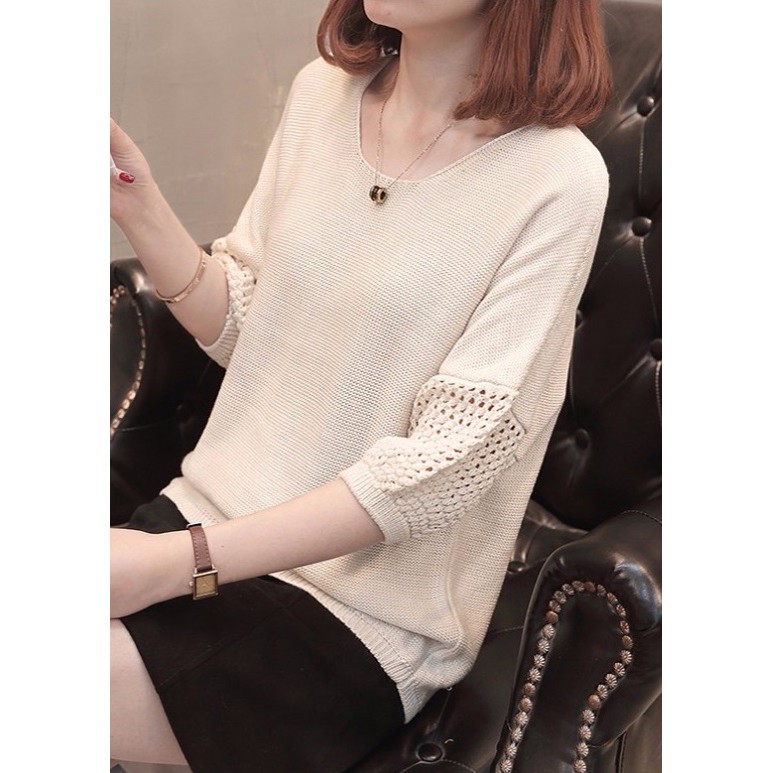 Áo len mỏng nữ, áo len mỏng form rộng tay lỡ, chất len mềm mịn, thích hợp mùa xe lạnh, hàng nhập Quảng Châu | BigBuy360 - bigbuy360.vn