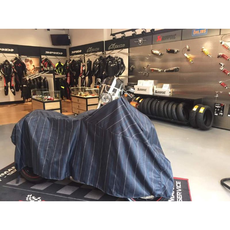 Bạt phủ xe mô tô, xe phân khối cao cấp Tâm An vải dù 2 lớp chống thấm, bọc xe máy chống nắng mưa, áo trùm xe máy cao cấp