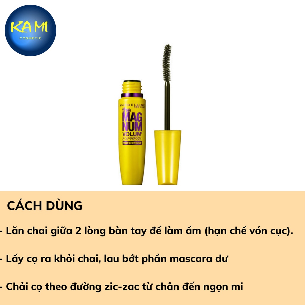 Mascara làm cong dài dày mi, dưỡng mi không bị vón cục không trôi trong nước Magnum - KAMI