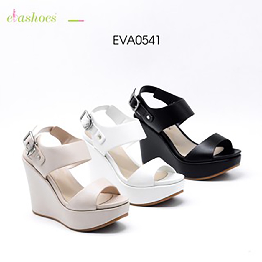 Sandal Đế Xuồng Quai Ngang Da Tổng Hợp 12cm Evashoes -EVA0541