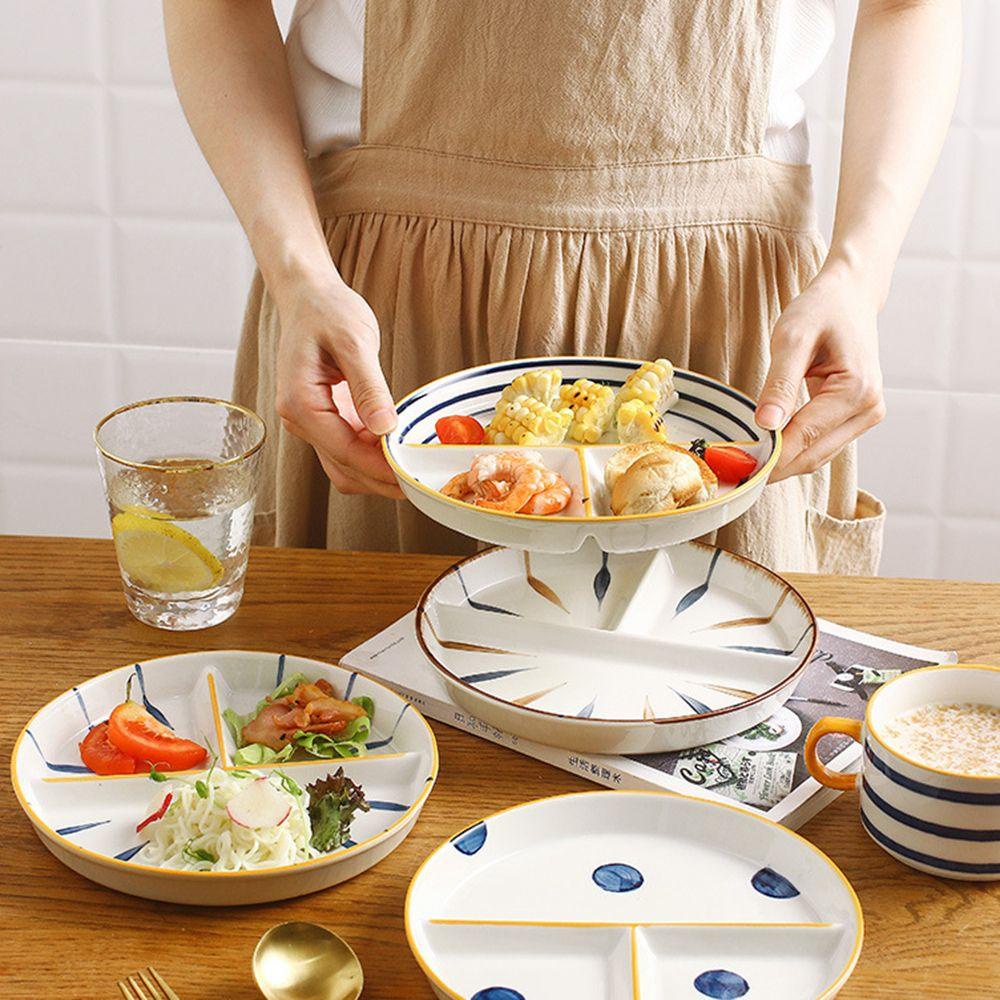 Đĩa Sứ Chia Ngăn Đựng Thức Ăn Tiện Dụng