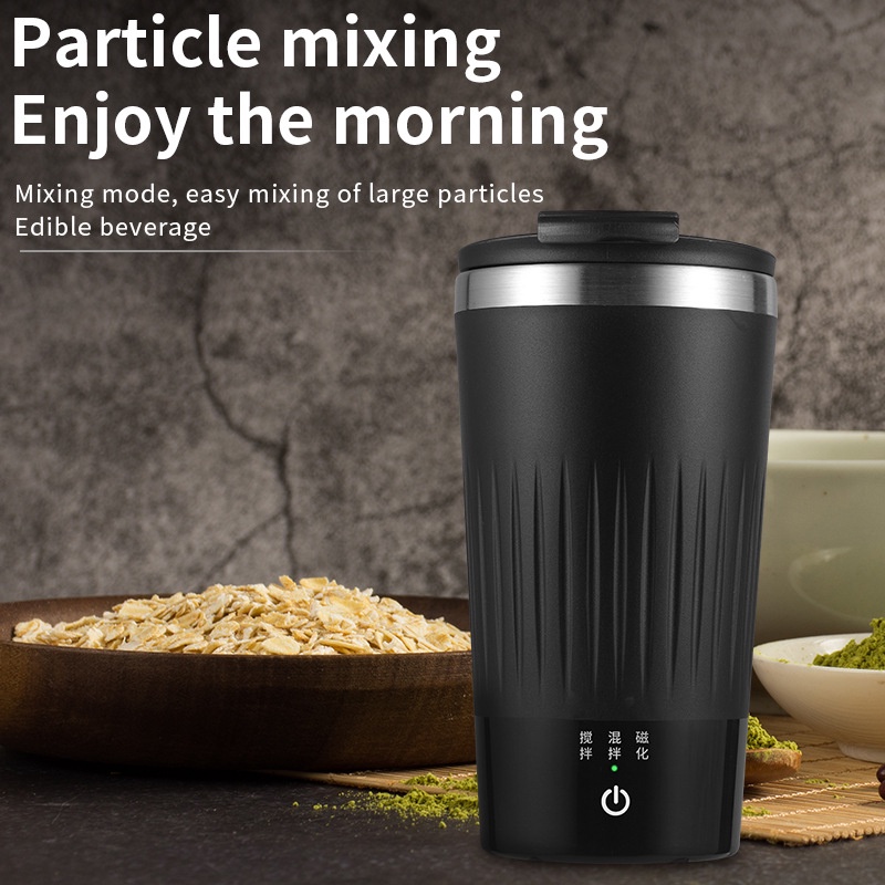 Cốc Khuấy Cà Phê Tự Động Bằng Thép Không Gỉ Dung Tích 500ml Có Thể Sạc Lại