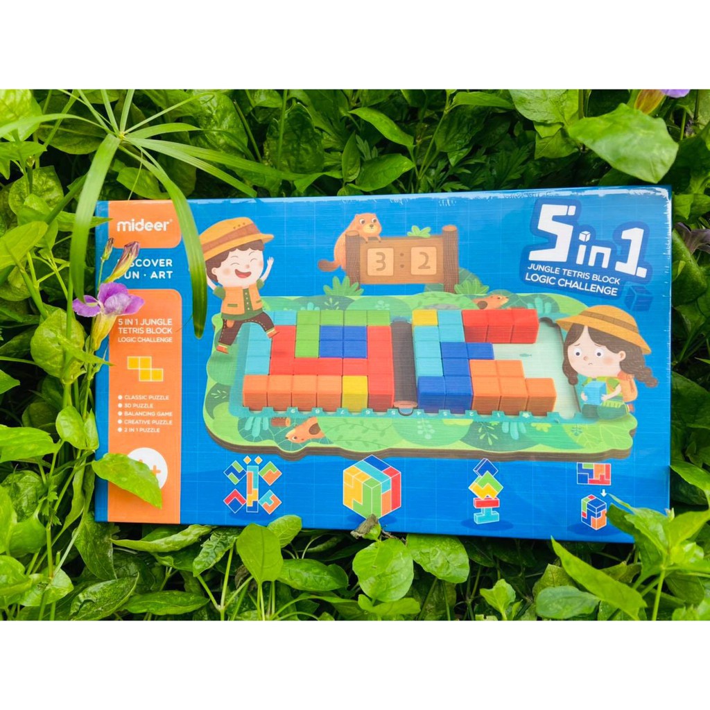 Bộ Đồ Chơi Mideer Logic challenge 5in1 Xếp hình thử thách trí tuệ 5 in 1 MD1117 toygarden