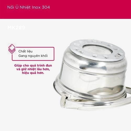 Thanh lý trưng bày - Nồi Ủ Nhiệt Mishio MK289 Inox 304