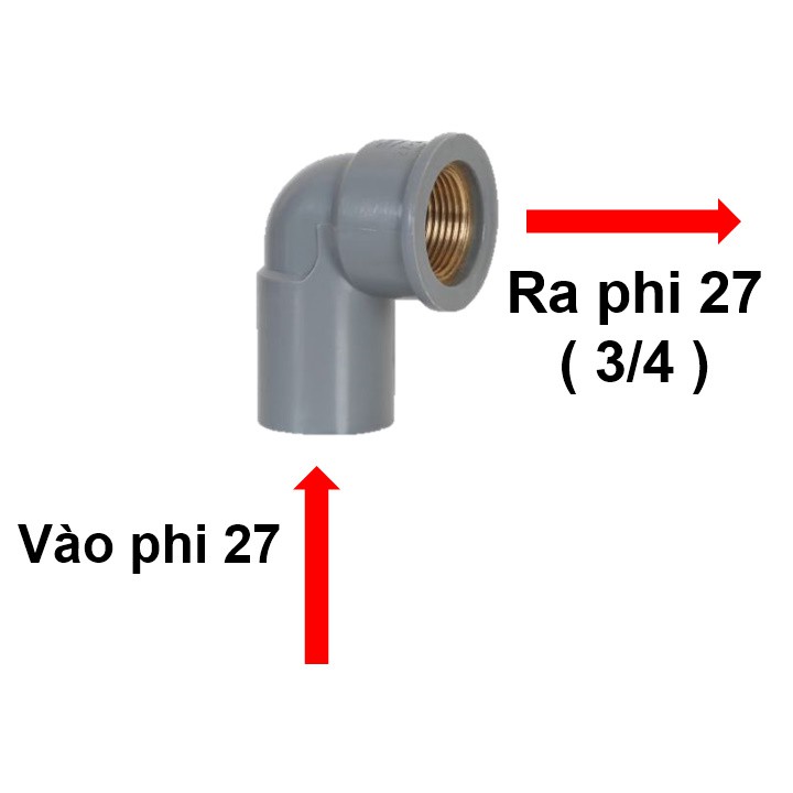 ( Đầu vào 27 và 21 ) Tê 90 Ren Đồng, Nối thẳng Ren Đồng, Nối Góc 90 Ren Đồng 27/27, 27/21, 21/21