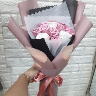 Hoa hồng sáp thơm hồng nude 12 bông