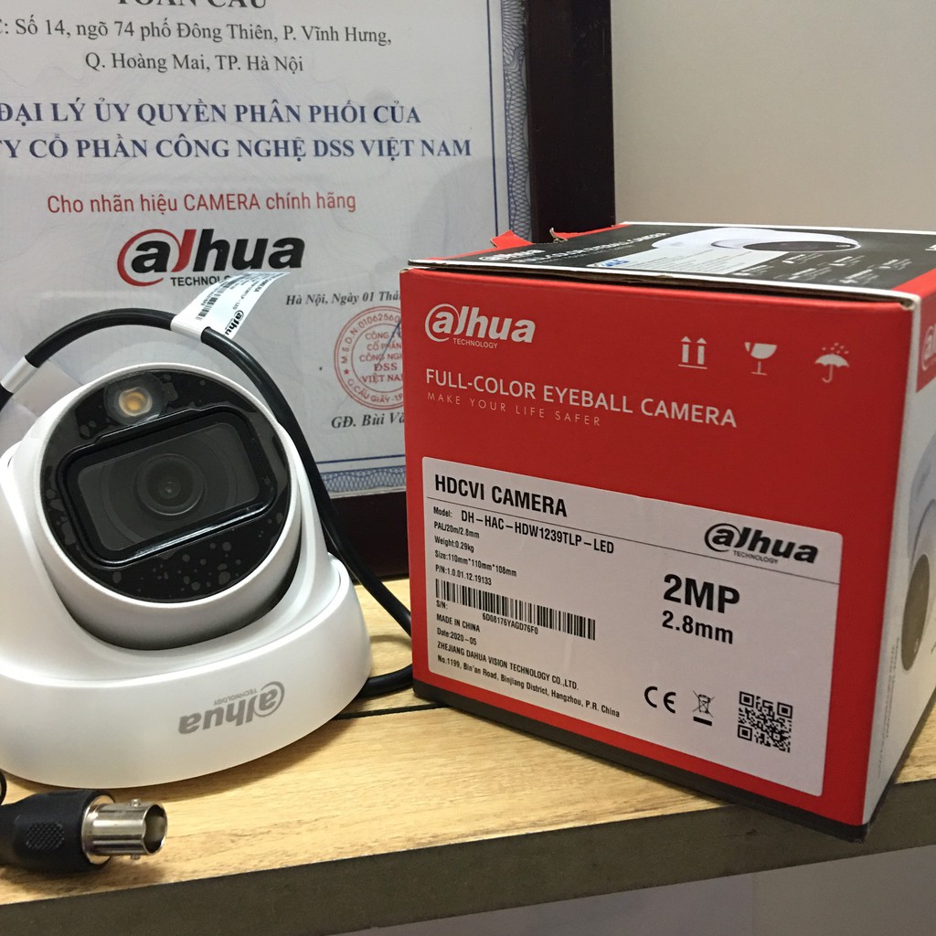 [CHÍNH HÃNG] Camera 2MP Full Color DAHUA HAC-HDW1239TLP-LED Tem DSS | BigBuy360 - bigbuy360.vn