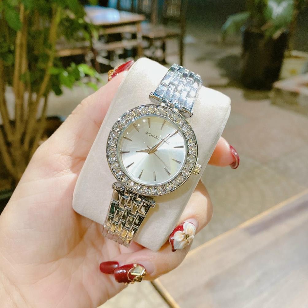 (Thẻ bảo hành 12 tháng) [Siêu Phẩm]  [HOT HOT]  Đồng hồ nữ Michael kors MK46 viền đính đá sang trọng đẳng cấp