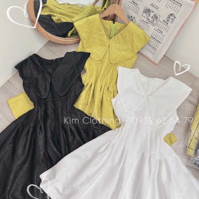 [Hàng sẵn - Hình thật] Đầm gấm xược cổ sen sát nách li eo dáng mini xoè xinh xắn