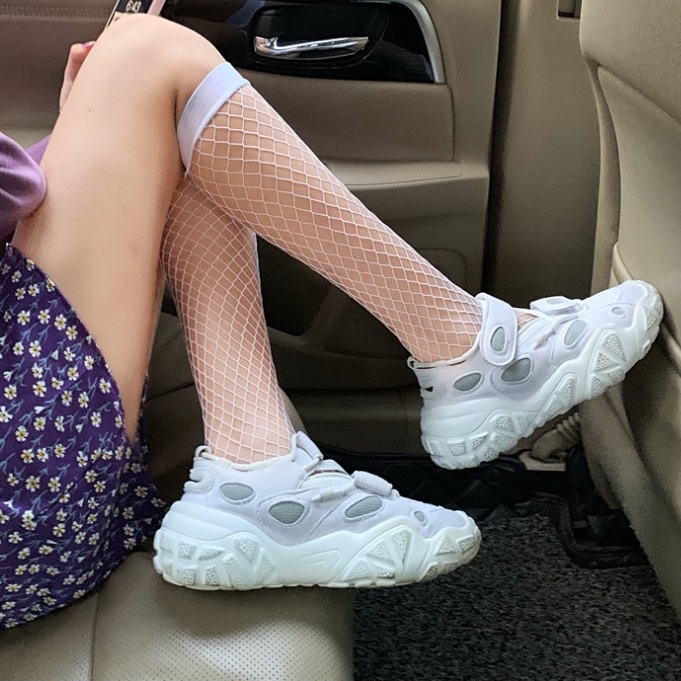 Tất vớ lưới nữ phong cách Lolita đáng yêu Tất bắp chân trắng đen