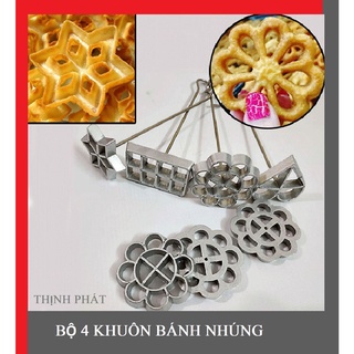Bộ 4 Khuôn Làm Bánh Nhúng Bằng Gang ( 4 Kiểu )