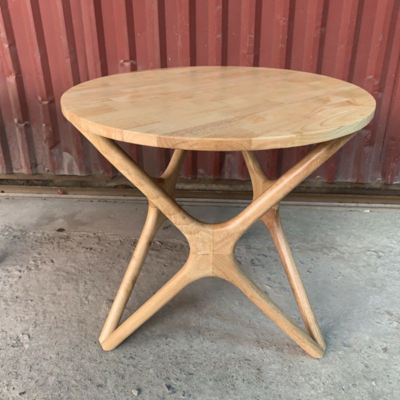 Bàn Tròn Chân Sao Đường Kính 60cm Gỗ Cao Su Xuất Khẩu