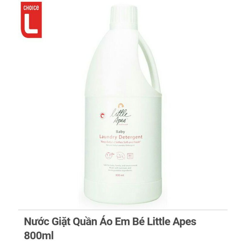 Nước giặt quần áo em bé Little Apes 800ml