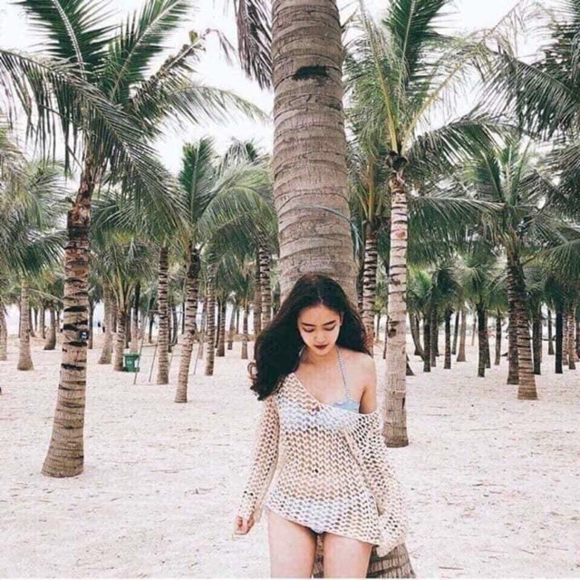 Áo chui mặc ngoài bikini đi biển đi bơi siêu nữ tính