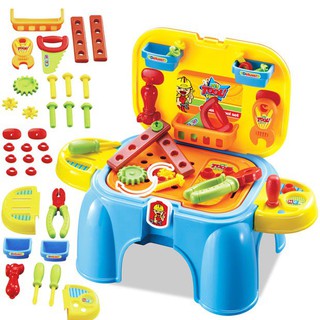 [siêu rẻ] Bộ đồ chơi ghế kết hợp dụng cụ kỹ sư cho bé