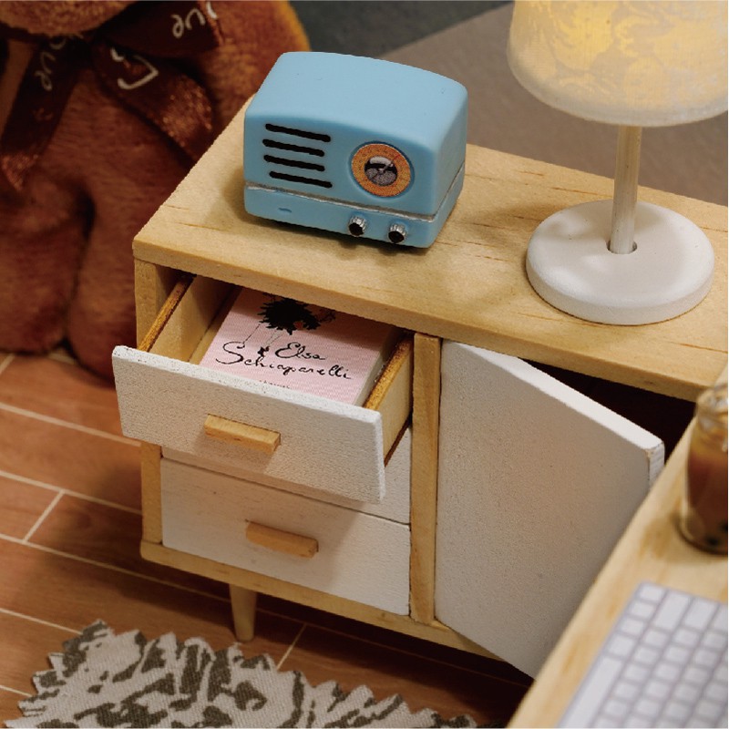 Mô hình nhà DIY Doll House Sunshine Study Kèm Mica Chống bụi, Bộ dụng cụ và Keo dán