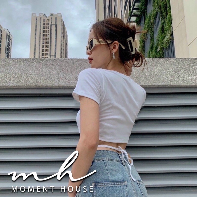 ÁO THUN CỘT EO NGẮN TAY [Moment House]