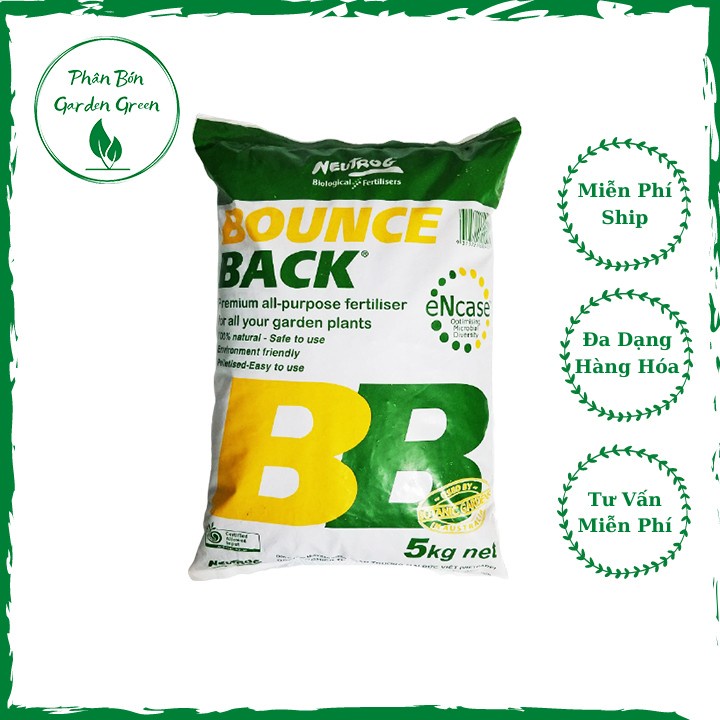 Phân bón hữu cơ đậm đặc dạng viên Bounce Back nhập khẩu Úc túi 5kg
