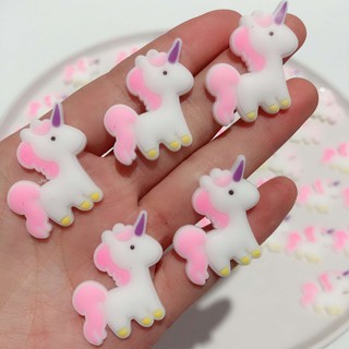 5-20 miếng- O88- patch dán ngựa pony trắng hồng siêu dễ thương bằng cao su