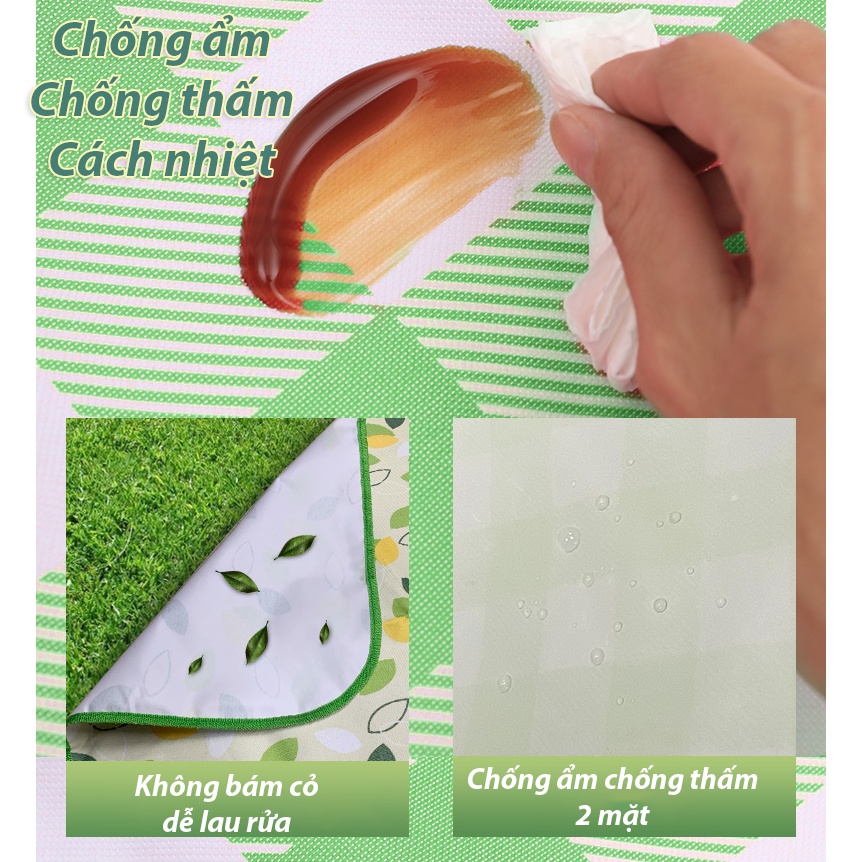 Thảm picnic chống nước, thảm dã ngoại caro gấp gọn cắm trại gia đình FITEZY