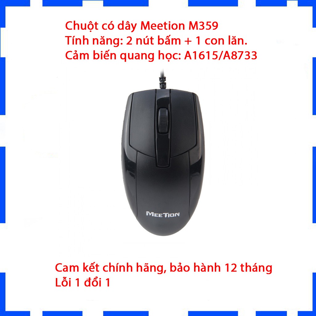 Chuột có dây Meetion M359 - Chuột văn phòng rẻ nhất shopee - Bảo hành 12 tháng - Cam kết chính hãng -  lỗi 1 đổi 1