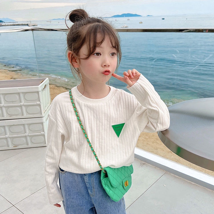 Áo Thun Tay Dài Thời Trang Xuân Thu Dễ Phối Đồ Cho Bé Gái