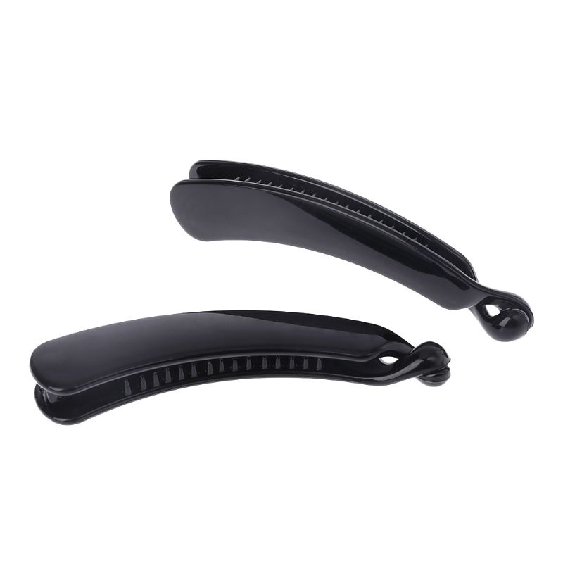 Set 2 Kẹp Tóc Đuôi Ngựa Dạng Tròn Màu Đen Bằng Nhựa 11cm