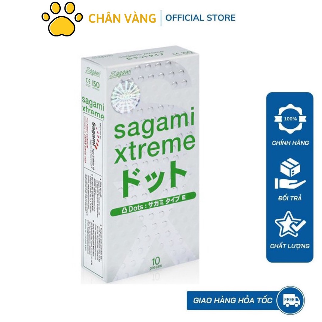 Combo 3 Hộp Bao Cao Su Sagami Xtreme White, siêu mỏng, Gân gai nổi, ôm khít - Hộp 10 chiếc