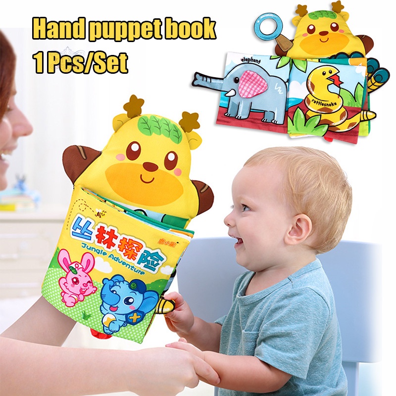 Sách Vải Ba Chiều Con Rối Cầm Tay Hình Động Vật Hoạt Hình Ba Chiều Giáo Dục Sớm Vui Nhộn