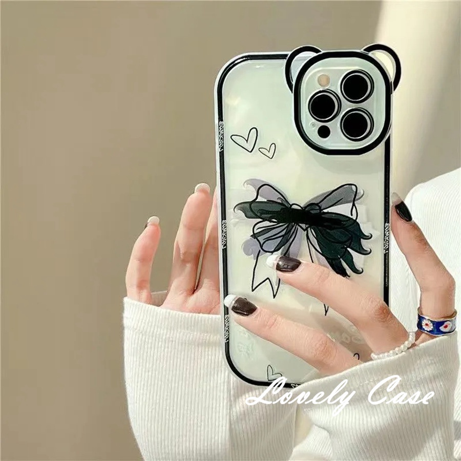 IPhone 14 13 12 11 Pro Max SE2020 X XR Xs Max 7 8 6 6s PlusỐp Điện Thoại Mềm Họa Tiết Tai Gấu / Bướm Cho