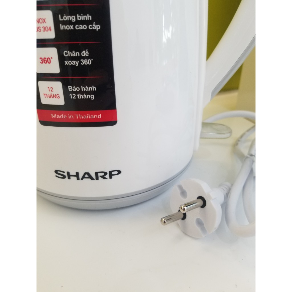 Ấm Siêu Tốc 2 Lớp Sharp 1.8L [Made In ThaiLand] - Bảo Hành 12 Tháng Chính Hãng