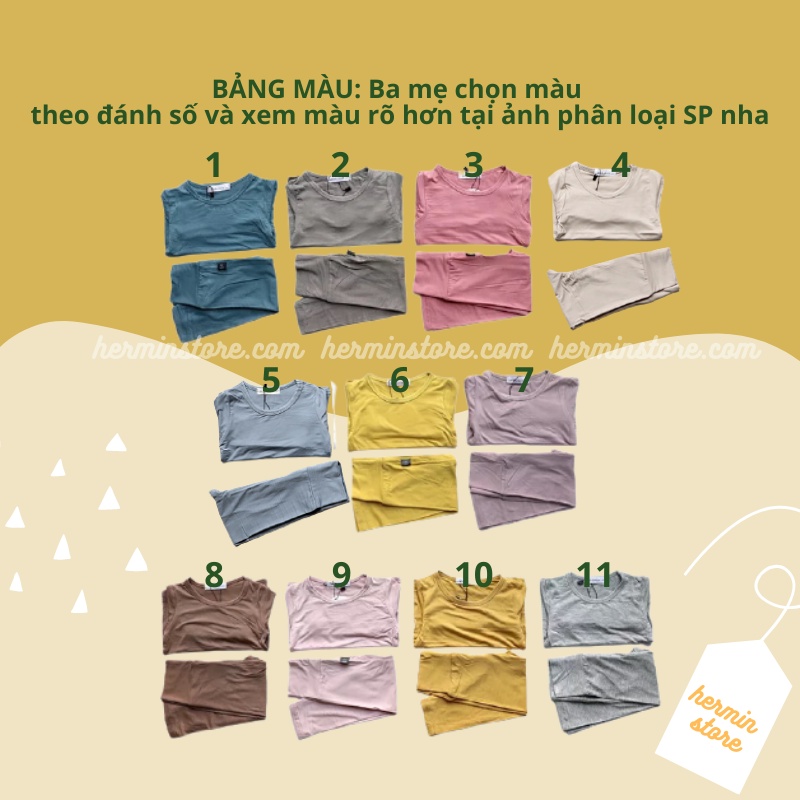 Bộ Minky Mom dài tay quần cạp cao cho bé chất 100% cotton mềm thoáng