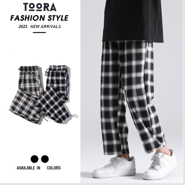 Quần Jogger Nam Nữ Form Dáng Rộng Ống Suông Rộng Caro Rút Gấu Dáng Hiphop Thể Thao TOORA