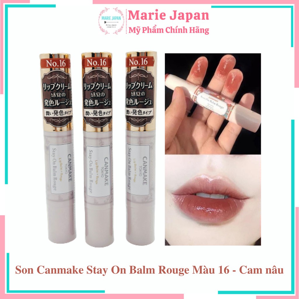 Son Canmake Màu 16 - Cam Nâu  Cực Hot Stay On Balm Rouge