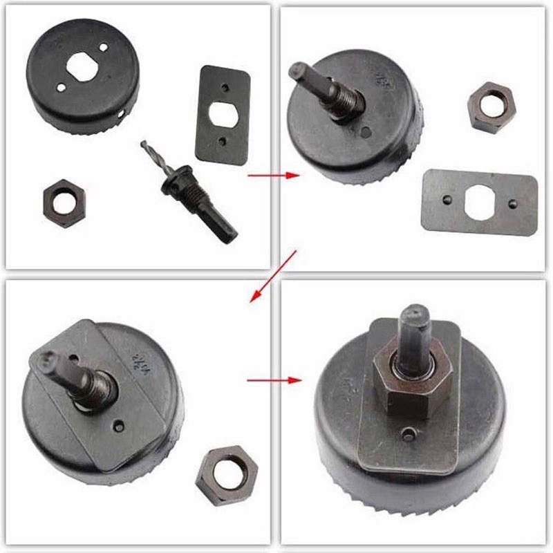 Mũi Khoan Khoét Lỗ Tròn Mũi Khoét Thạch Cao (Gỗ, Thạch Cao, Nhôm) Bộ 5 Và Bộ 13 Size Vành Khoét
