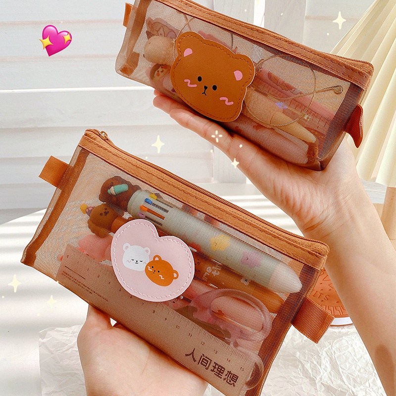 Túi Đựng Bút Chì/Mỹ Phẩm Họa Tiết Hoạt Hình Dễ Thương Cho Học Sinh