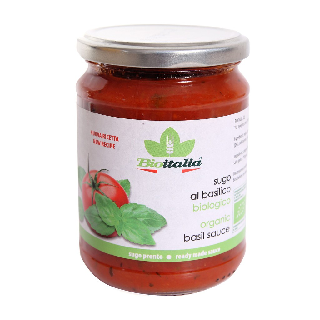 Nước Sốt Húng Quế Basil Hữu Cơ BioItalia (350g)