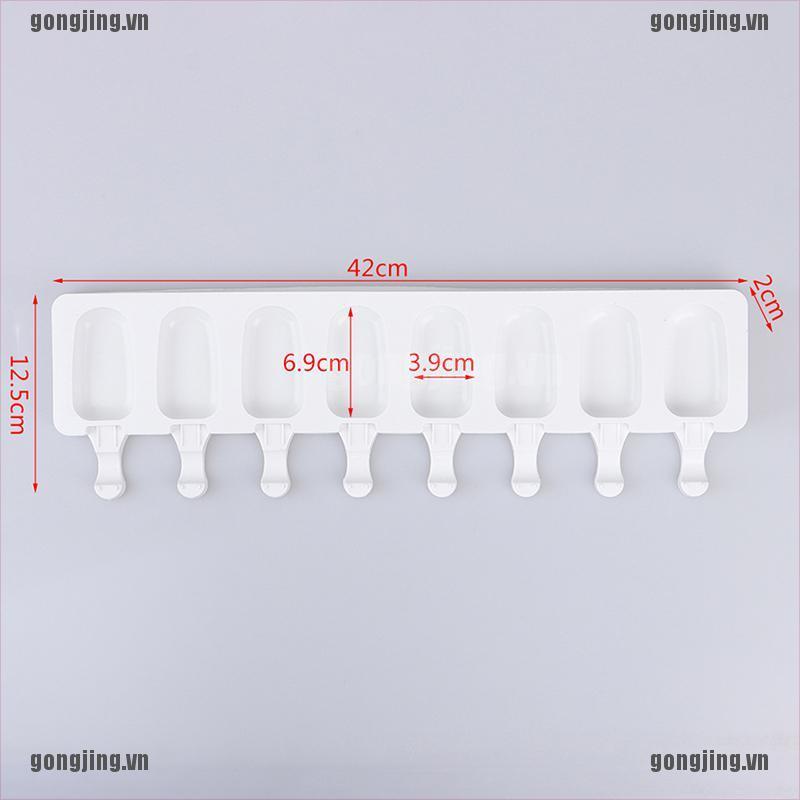 GONJ 8Cavity Ice Cream Mold DIY Homemade Fruit Juice Dessert Ice Pop Lolly Tray Mould