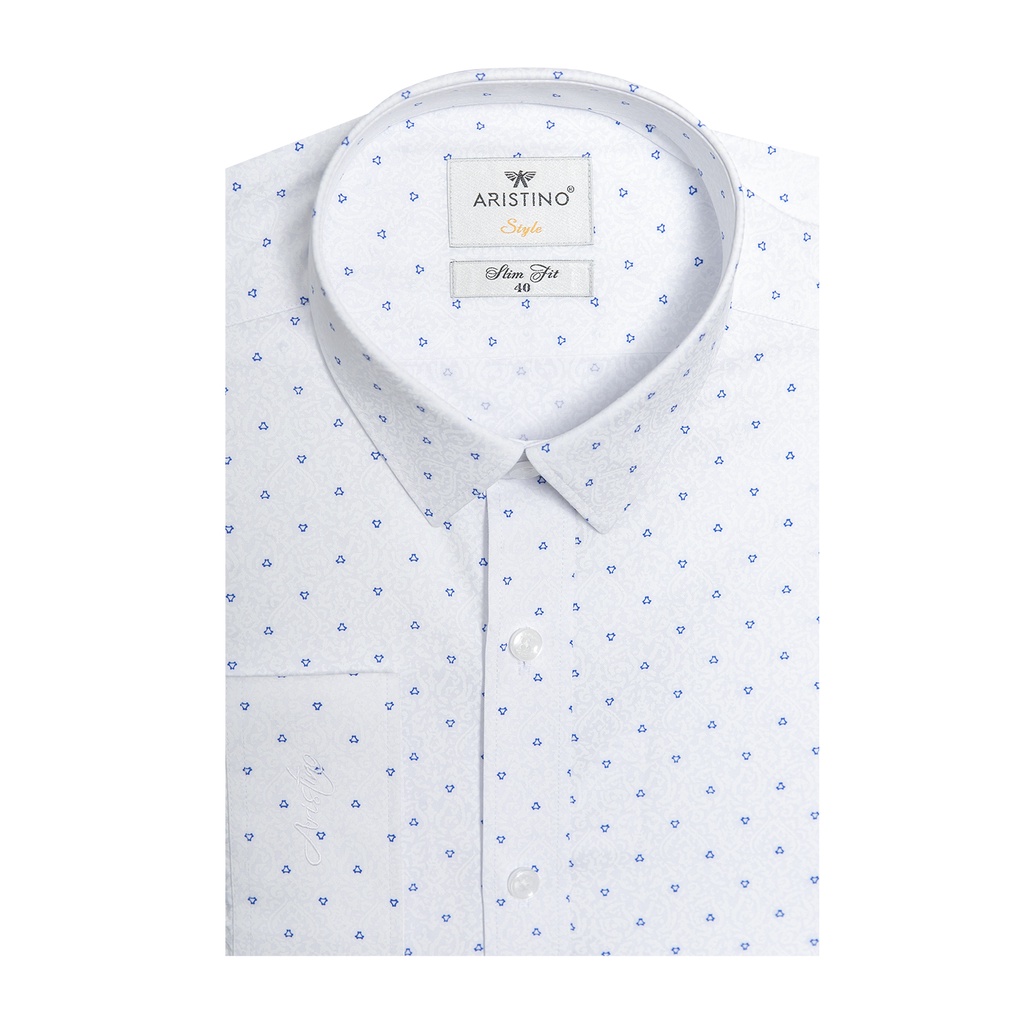 Áo sơ mi dài tay cho nam ARISTINO phom Slim fit ôm nhẹ, thiết kế tà lượn, họa tiết độc đáo, sang trọng - ALS01901