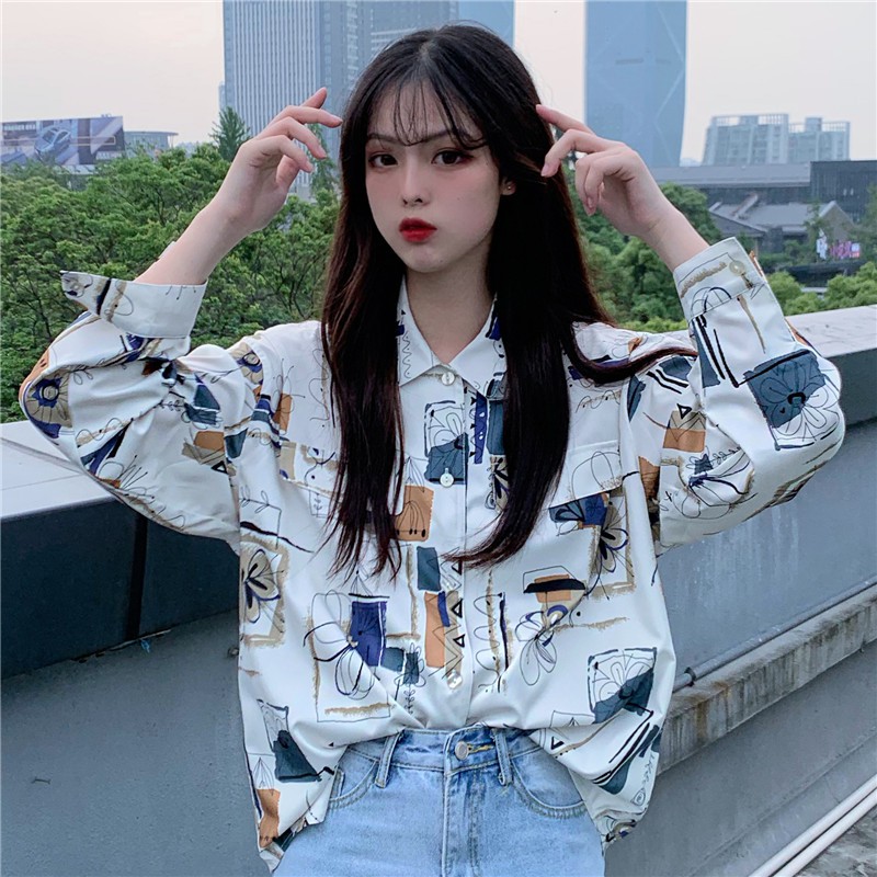 Áo Sơ Mi họa tiết dáng rộng cá tính, siêu đẹp