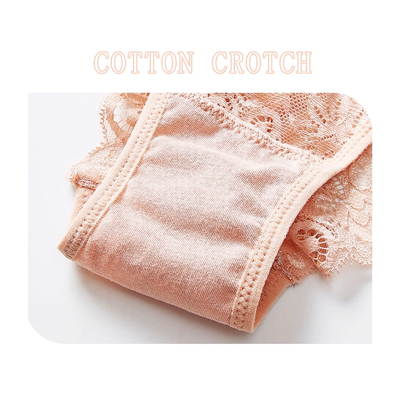 Set 3 quần lót zxyouping vải ren lưới trong suốt không đường may lưng thấp size S-XL thời trang cho nữ