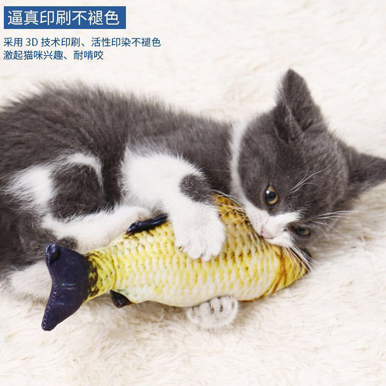 Mèo cắn mô phỏng cá trêu chọc mèo răng hàm búp bê mô phỏng mèo phụ kiện đồ chơi cá bạc hà