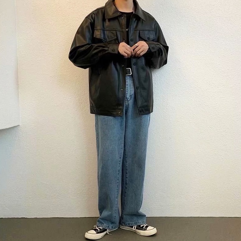 Áo khoác da tay dài phong cách hiphop cá tính sành điệu